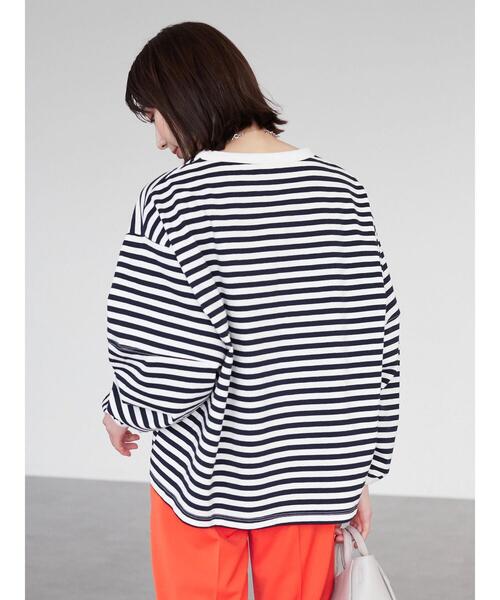 Green　Parks（グリーンパークス）の「ランタンスリーブプルオーバー（Tシャツ/カットソー・レディース・その他7/ブルー/ホワイト・FREE）」の9枚目の写真