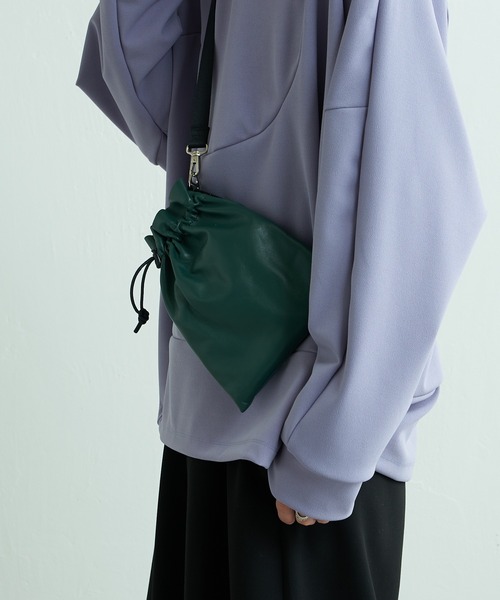 SLOW（スロウ）の「【SLOW / スロウ】22SS draw string 2way bag s(ショルダーバッグ)（ショルダーバッグ・メンズ・ホワイト/ブラック/ネイビー/グリーン・FREE）」の12枚目の写真