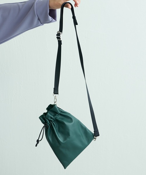 SLOW（スロウ）の「【SLOW / スロウ】22SS draw string 2way bag s(ショルダーバッグ)（ショルダーバッグ・メンズ・ホワイト/ブラック/ネイビー/グリーン・FREE）」の16枚目の写真