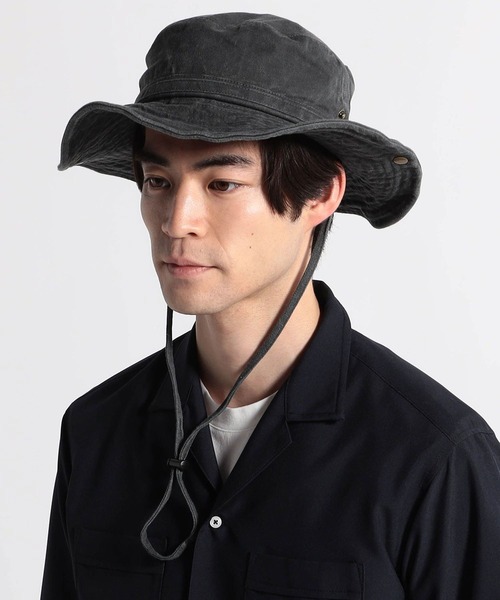 HIDEAWAYS NICOLE（ハイダウェイニコル）の「アドベンチャーハット（ハット・メンズ・ブラック/ネイビー系1/ブラック×グレー/ベージュ・FREE）」の12枚目の写真