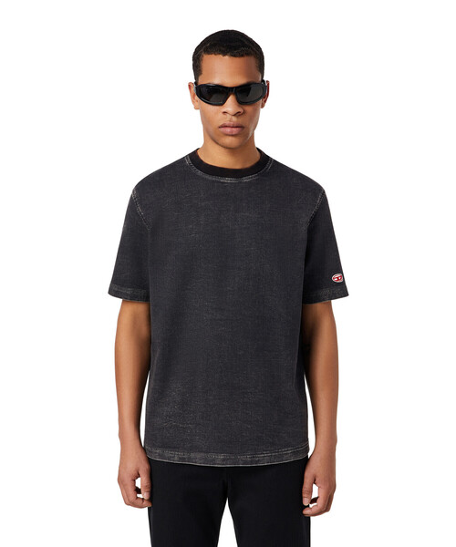 DIESEL（ディーゼル）の「DIESEL メンズ Tシャツ デニム ジョグファブリック サステナブル（Tシャツ/カットソー・メンズ・ブラック・X-SMALL/MEDIUM/LARGE/SMALL/X-LARGE/XX-LARGE）」の11枚目の写真