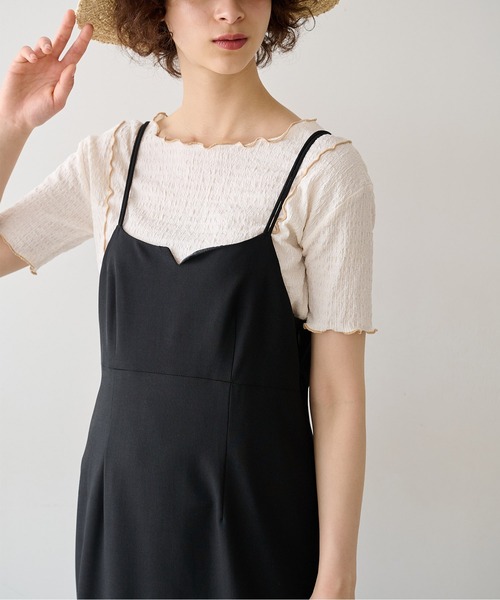 FREE'S MART（フリーズマート）の「◆配色メローシャーリングカットソー（Tシャツ/カットソー・レディース・ホワイト/ブラック/オレンジ・FREE）」の2枚目の写真