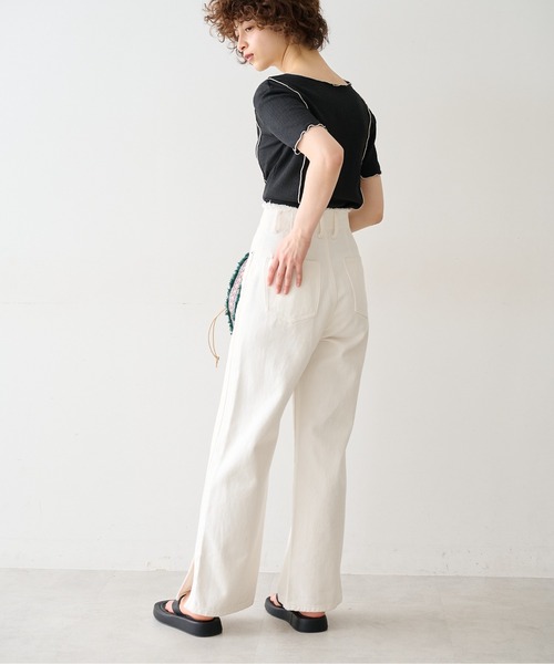 FREE'S MART（フリーズマート）の「◆配色メローシャーリングカットソー（Tシャツ/カットソー・レディース・ホワイト/ブラック/オレンジ・FREE）」の20枚目の写真