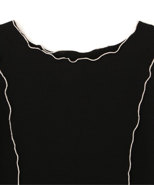 FREE'S MART（フリーズマート）の「◆配色メローシャーリングカットソー（Tシャツ/カットソー・レディース・ホワイト/ブラック/オレンジ・FREE）」の4枚目の写真