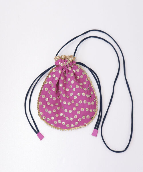 NE QUITTEZ PAS!（ヌキテパ）の「【ne Quittez pas/ ヌキテパ】ドット刺繍巾着バッグ（ショルダーバッグ・レディース・ピンク/サックスブルー・FREE）」の4枚目の写真