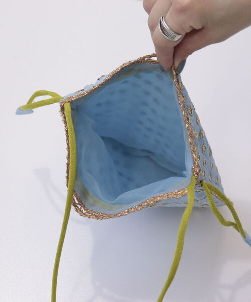 NE QUITTEZ PAS!（ヌキテパ）の「【ne Quittez pas/ ヌキテパ】ドット刺繍巾着バッグ（ショルダーバッグ・レディース・ピンク/サックスブルー・FREE）」の6枚目の写真