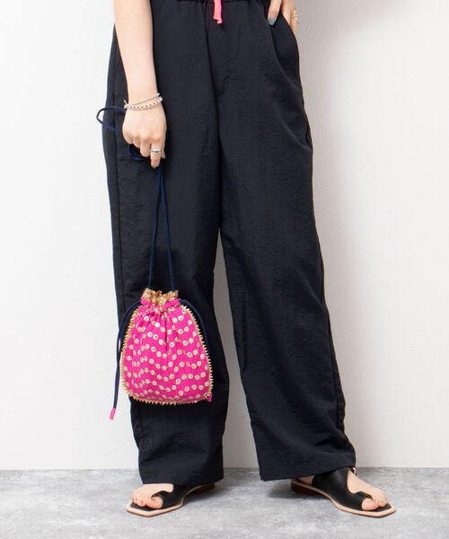 NE QUITTEZ PAS!（ヌキテパ）の「【ne Quittez pas/ ヌキテパ】ドット刺繍巾着バッグ（ショルダーバッグ・レディース・ピンク/サックスブルー・FREE）」の9枚目の写真