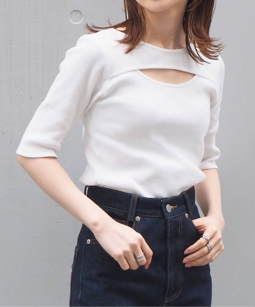 tiptop(ティップトップ)の「前後2wayレイヤードデザインプルオーバー(Tシャツ/カットソー・レディース・ブラック/オフホワイト/ピンク/ホワイト系その他・FREE)」の3枚目の写真