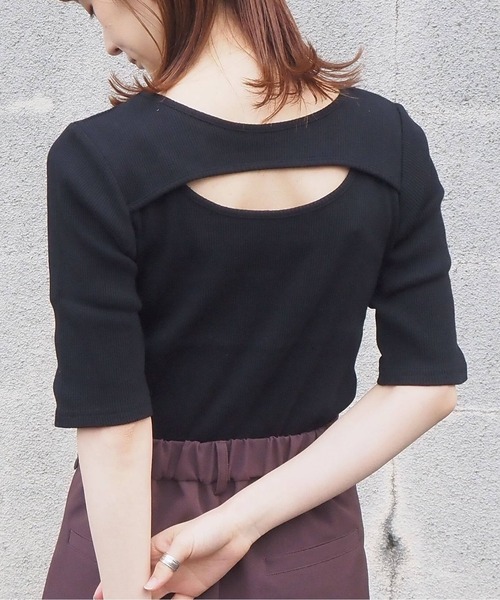 tiptop(ティップトップ)の「前後2wayレイヤードデザインプルオーバー(Tシャツ/カットソー・レディース・ブラック/オフホワイト/ピンク/ホワイト系その他・FREE)」の4枚目の写真