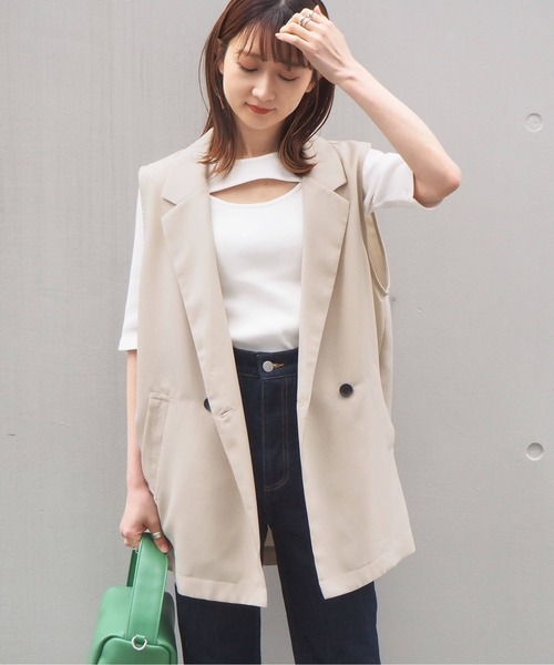 tiptop(ティップトップ)の「前後2wayレイヤードデザインプルオーバー(Tシャツ/カットソー・レディース・ブラック/オフホワイト/ピンク/ホワイト系その他・FREE)」の5枚目の写真