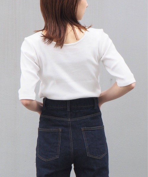 tiptop(ティップトップ)の「前後2wayレイヤードデザインプルオーバー(Tシャツ/カットソー・レディース・ブラック/オフホワイト/ピンク/ホワイト系その他・FREE)」の7枚目の写真
