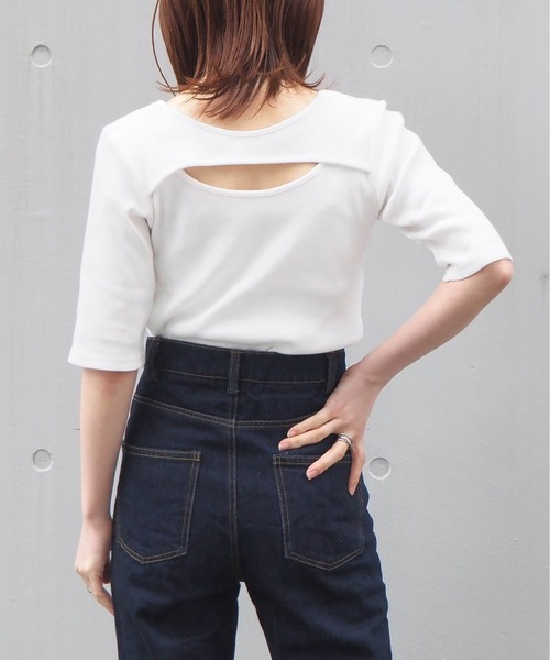 tiptop(ティップトップ)の「前後2wayレイヤードデザインプルオーバー(Tシャツ/カットソー・レディース・ブラック/オフホワイト/ピンク/ホワイト系その他・FREE)」の8枚目の写真