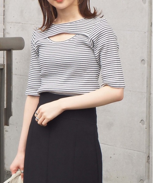 tiptop(ティップトップ)の「前後2wayレイヤードデザインプルオーバー(Tシャツ/カットソー・レディース・ブラック/オフホワイト/ピンク/ホワイト系その他・FREE)」の12枚目の写真