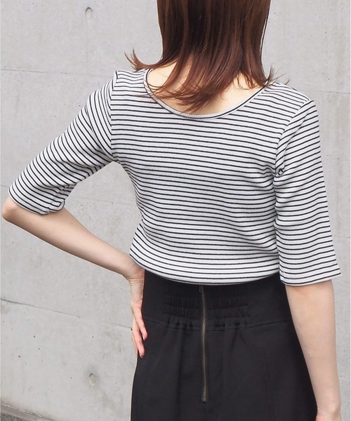 tiptop(ティップトップ)の「前後2wayレイヤードデザインプルオーバー(Tシャツ/カットソー・レディース・ブラック/オフホワイト/ピンク/ホワイト系その他・FREE)」の13枚目の写真