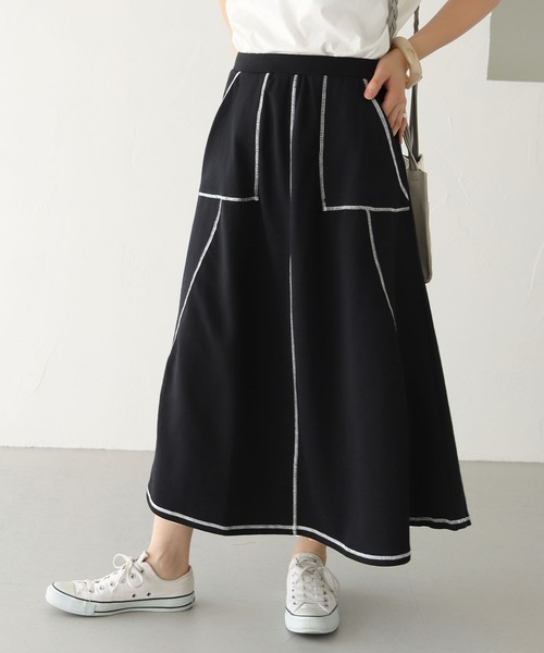 HER CLOSET（ハークローゼット）の「【shemoshelly】切り替えステッチカットフレアスカート（スカート・レディース・ブラック/オレンジ/アイボリー/ブラウン・M）」の11枚目の写真