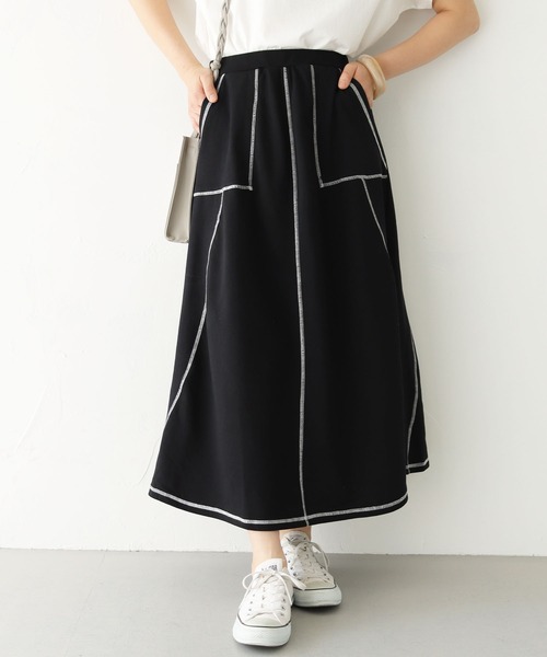 HER CLOSET（ハークローゼット）の「【shemoshelly】切り替えステッチカットフレアスカート（スカート・レディース・ブラック/オレンジ/アイボリー/ブラウン・M）」の6枚目の写真