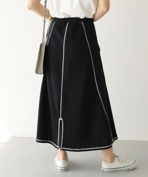 HER CLOSET（ハークローゼット）の「【shemoshelly】切り替えステッチカットフレアスカート（スカート・レディース・ブラック/オレンジ/アイボリー/ブラウン・M）」の17枚目の写真