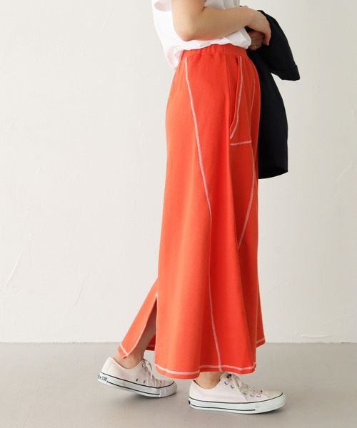 HER CLOSET（ハークローゼット）の「【shemoshelly】切り替えステッチカットフレアスカート（スカート・レディース・ブラック/オレンジ/アイボリー/ブラウン・M）」の13枚目の写真