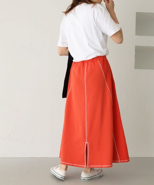 HER CLOSET（ハークローゼット）の「【shemoshelly】切り替えステッチカットフレアスカート（スカート・レディース・ブラック/オレンジ/アイボリー/ブラウン・M）」の9枚目の写真
