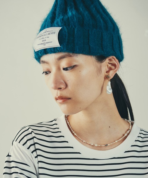 LAYMEE（レイミー）の「Soft beanie / ソフトビーニー（ニットキャップ/ビーニー・レディース・グリーン/アイボリー/グレー/ブラック・FREE）」の6枚目の写真