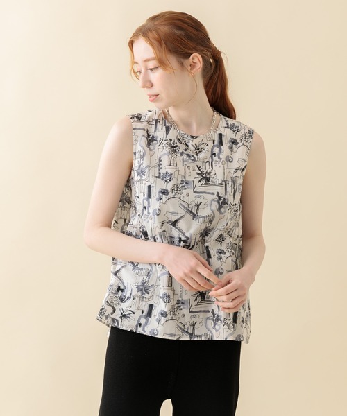 CLOCHE（クロシェ）の「cloche 街柄綿ブラウス（シャツ/ブラウス・レディース・ホワイト/カーキ/ブルー・FREE）」の7枚目の写真