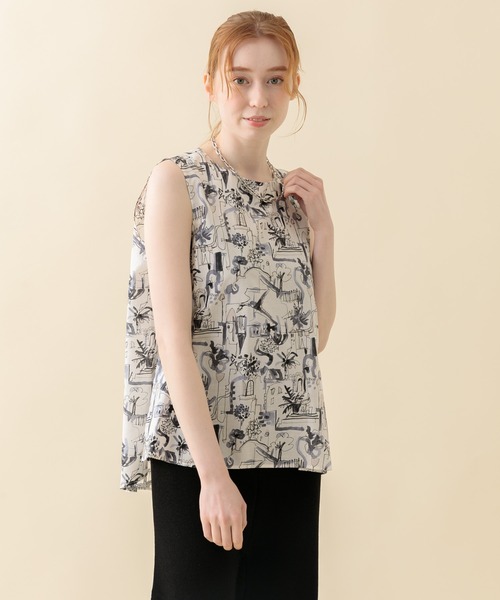 CLOCHE（クロシェ）の「cloche 街柄綿ブラウス（シャツ/ブラウス・レディース・ホワイト/カーキ/ブルー・FREE）」の9枚目の写真