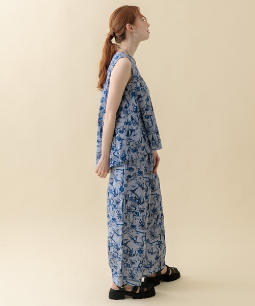 CLOCHE（クロシェ）の「cloche 街柄綿ブラウス（シャツ/ブラウス・レディース・ホワイト/カーキ/ブルー・FREE）」の13枚目の写真