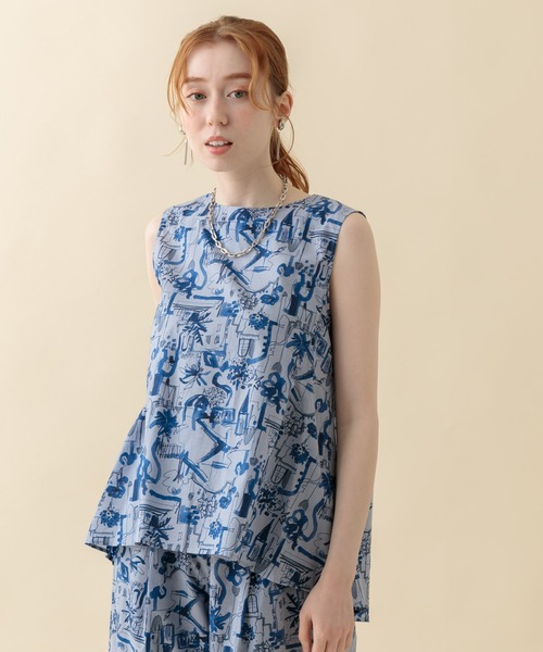 CLOCHE（クロシェ）の「cloche 街柄綿ブラウス（シャツ/ブラウス・レディース・ホワイト/カーキ/ブルー・FREE）」の16枚目の写真