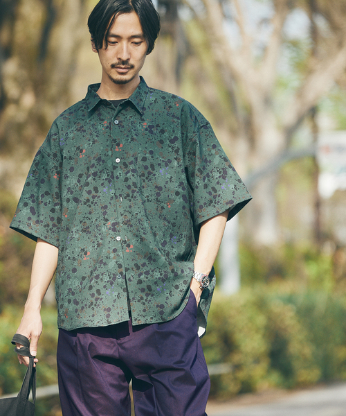 JOURNAL STANDARD(ジャーナルスタンダード)の「ウォールペイント レギュラーシャツ(シャツ/ブラウス・メンズ・ベージュ/グリーン系その他/ネイビー/イエロー系その他・MEDIUM/LARGE)」の17枚目の写真