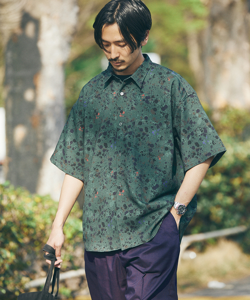 JOURNAL STANDARD(ジャーナルスタンダード)の「ウォールペイント レギュラーシャツ(シャツ/ブラウス・メンズ・ベージュ/グリーン系その他/ネイビー/イエロー系その他・MEDIUM/LARGE)」の16枚目の写真