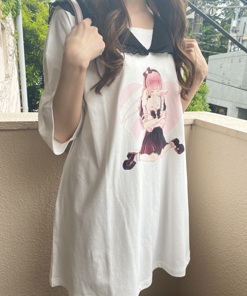 ROJITA（ロジータ）の「フォーティーンコラボAラインセーラーTシャツ（Tシャツ/カットソー・レディース・ホワイト/ブラック・FREE）」の13枚目の写真