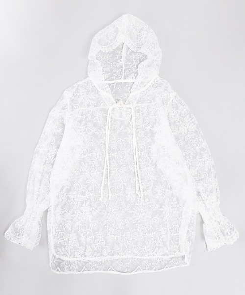 WC（ダブル シー）の「シアーレースプルパーカー（シャツ/ブラウス・レディース・ホワイト・FREE）」の5枚目の写真