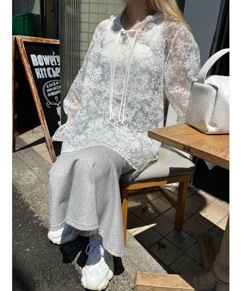 WC（ダブル シー）の「シアーレースプルパーカー（シャツ/ブラウス・レディース・ホワイト・FREE）」の22枚目の写真