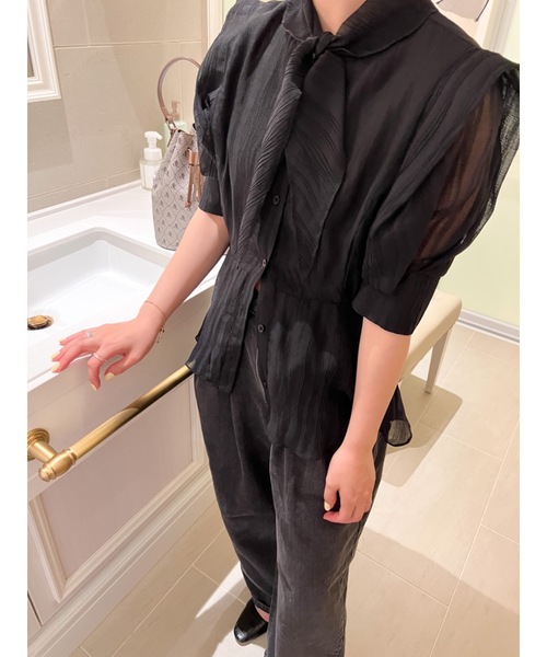 JUMELLE（ジュメロ）の「シアータイブラウス（シャツ/ブラウス・レディース・ブラック/ベージュ・FREE）」の21枚目の写真