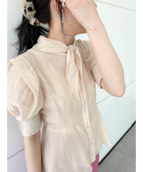 JUMELLE（ジュメロ）の「シアータイブラウス（シャツ/ブラウス・レディース・ブラック/ベージュ・FREE）」の11枚目の写真