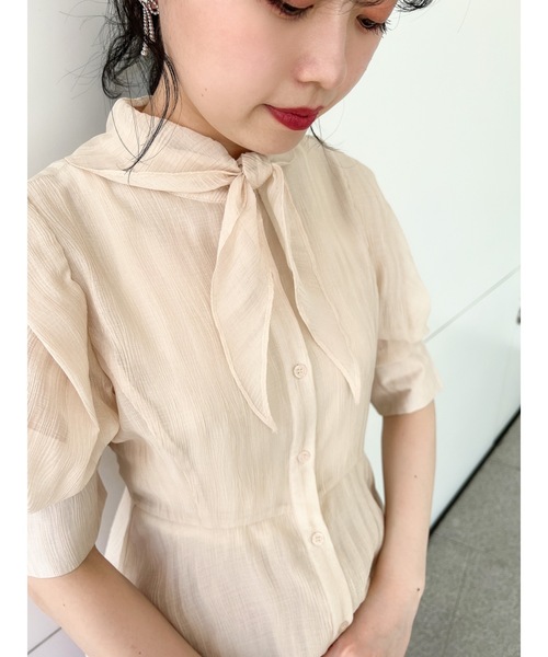 JUMELLE（ジュメロ）の「シアータイブラウス（シャツ/ブラウス・レディース・ブラック/ベージュ・FREE）」の17枚目の写真