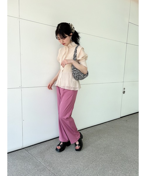 JUMELLE（ジュメロ）の「シアータイブラウス（シャツ/ブラウス・レディース・ブラック/ベージュ・FREE）」の7枚目の写真