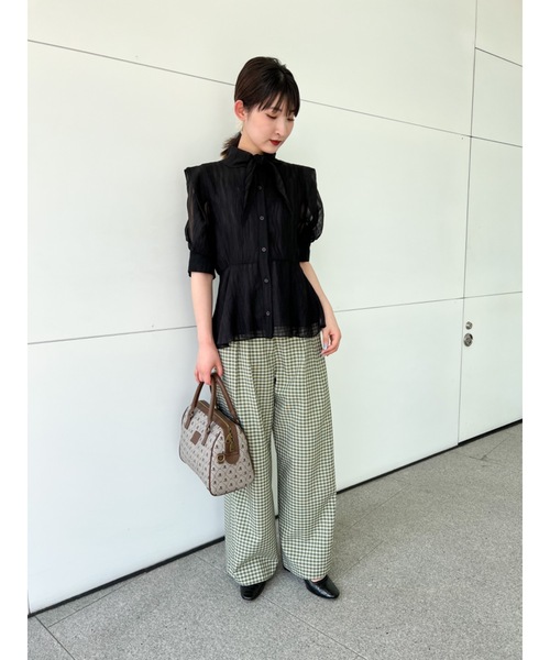 JUMELLE（ジュメロ）の「シアータイブラウス（シャツ/ブラウス・レディース・ブラック/ベージュ・FREE）」の9枚目の写真