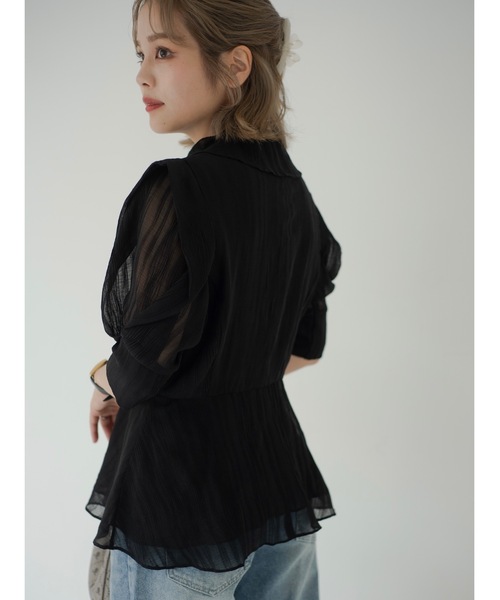 JUMELLE（ジュメロ）の「シアータイブラウス（シャツ/ブラウス・レディース・ブラック/ベージュ・FREE）」の18枚目の写真