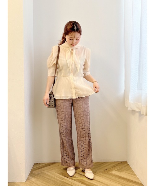 JUMELLE（ジュメロ）の「シアータイブラウス（シャツ/ブラウス・レディース・ブラック/ベージュ・FREE）」の20枚目の写真