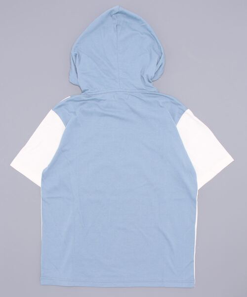 semantic design(セマンティックデザイン)の「セマンティックデザイン 切替カレッジ 半袖ルーズTパーカー(Tシャツ/カットソー・メンズ・ホワイト/サックスブルー・LARGE/X-LARGE/MEDIUM)」の3枚目の写真
