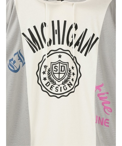 semantic design(セマンティックデザイン)の「セマンティックデザイン 切替カレッジ 半袖ルーズTパーカー(Tシャツ/カットソー・メンズ・ホワイト/サックスブルー・LARGE/X-LARGE/MEDIUM)」の9枚目の写真