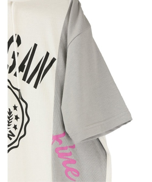 semantic design(セマンティックデザイン)の「セマンティックデザイン 切替カレッジ 半袖ルーズTパーカー(Tシャツ/カットソー・メンズ・ホワイト/サックスブルー・LARGE/X-LARGE/MEDIUM)」の10枚目の写真