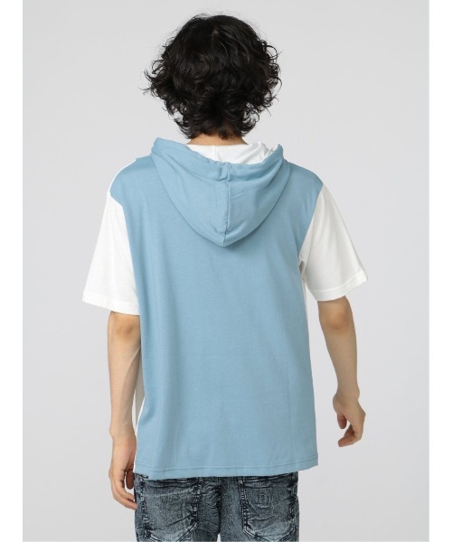 semantic design(セマンティックデザイン)の「セマンティックデザイン 切替カレッジ 半袖ルーズTパーカー(Tシャツ/カットソー・メンズ・ホワイト/サックスブルー・LARGE/X-LARGE/MEDIUM)」の21枚目の写真