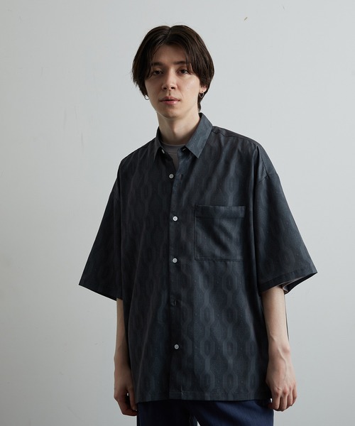 JUNRED（ジュンレッド）の「オールドファブリックドレープルーズシャツ（シャツ/ブラウス・メンズ・モスグリーン/チャコールグレー・S/M/L）」の3枚目の写真