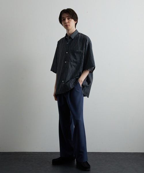 JUNRED（ジュンレッド）の「オールドファブリックドレープルーズシャツ（シャツ/ブラウス・メンズ・モスグリーン/チャコールグレー・S/M/L）」の8枚目の写真