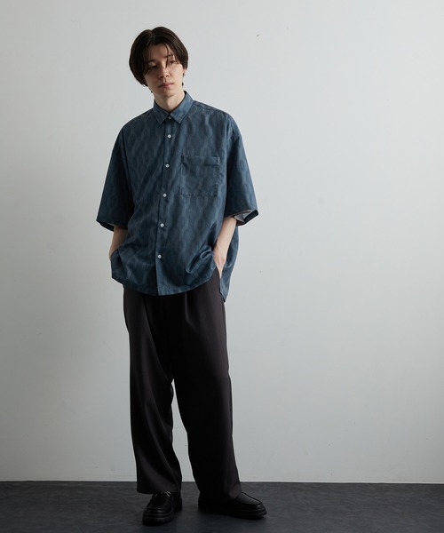 JUNRED（ジュンレッド）の「オールドファブリックドレープルーズシャツ（シャツ/ブラウス・メンズ・モスグリーン/チャコールグレー・S/M/L）」の18枚目の写真