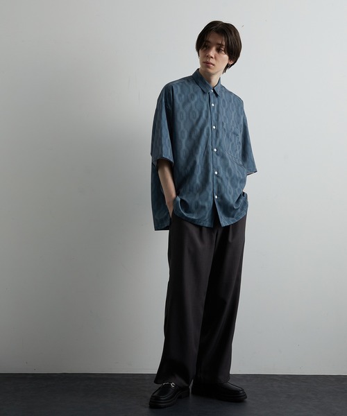 JUNRED（ジュンレッド）の「オールドファブリックドレープルーズシャツ（シャツ/ブラウス・メンズ・モスグリーン/チャコールグレー・S/M/L）」の16枚目の写真