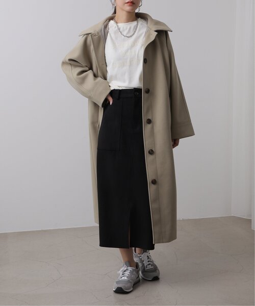 frames RAY CASSIN(フレームスレイカズン)の「ニットモッサステンカラーコート(ステンカラーコート・レディース・ブラック/ブラウン/グリーン/キナリ・FREE)」の21枚目の写真