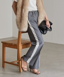 COLLAGE GALLARDAGALANTE | 進化したトラックパンツ/楽ちん/美脚効果/ゴムベルトサイドラインパンツ/手洗い可(スラックス)